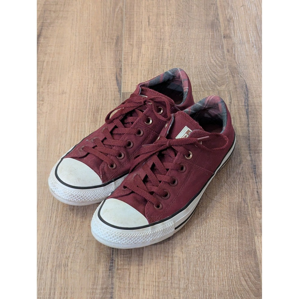 Converse Chuck Taylor All Star Madison Womens 10 Burgundy Plaid Low Top 561739F
